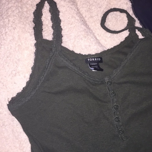 torrid Tops - Beautiful Olive Green Cami with three buttons